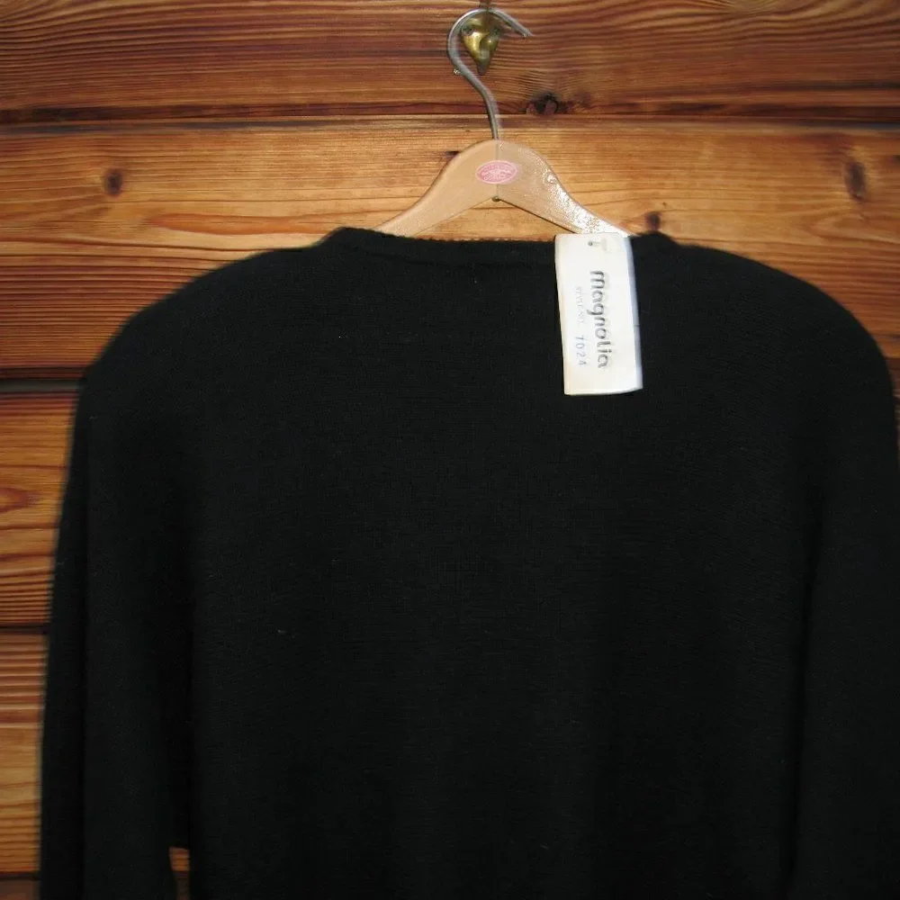 NWT Vintage 80's Black Wool Angora Sweater